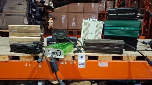 10 X MIXED LIGHT BALLAST LOT TO INCLUDE LOADSTAR 600W BALLAST - COMET 600W BALLAST - OMEGA 600W BALLAST - PARLUX 600W BALLAST - ETC (UNTESTED)