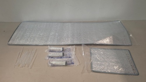 500 PIECE MIXED BRAND NEW LOT TO INCLUDE LARGE AMOUNT OF PIPETS - DISPOSABLE SYRINGES - PLASTIC SYRINGES IN VARIOUS SIZES - VARIOUS SIZES INSULATED MATS