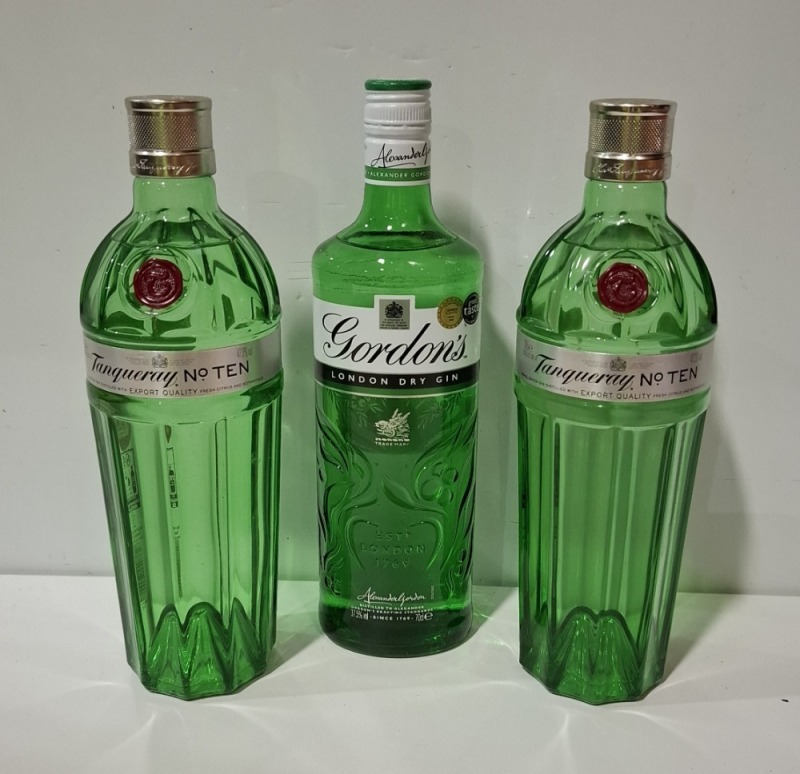 7 X PIECE BRAND NEW MIXED LOT TO INCLUDE 2 X TANQUERAY NO.TEN GIN 70CL - 5 X GORDONS LONDON DRY GIN 70CL