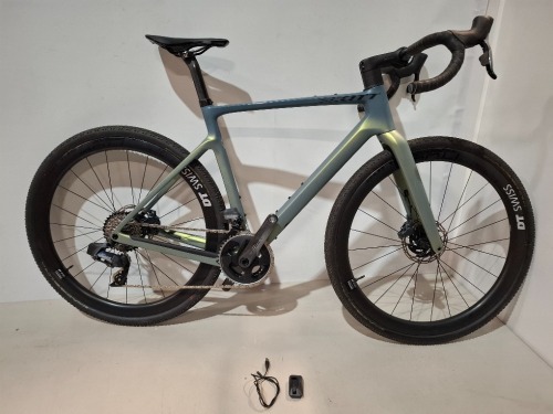 SCOTT ADDICT GRAVEL 10 BIKE MODEL: 290505 SIZE: M ORIG RRP &pound;5,799 ADDICT GRAVEL DISC HMF CARBON FRAME SRAM FORCE AXS 24 SPEED DT SWISS GRC 1400 DISC WHEELS SCHWALBE G-ONE BITE TYRES WITH BLUETOOTH CONNECTOR (SEE ALL IMAGES)