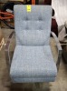 1 X ROTATING ARMCHAIR IN LIGHT BLUE - (NOTE CUSTOMER RETURNS NO VISBLE DAMAGE )