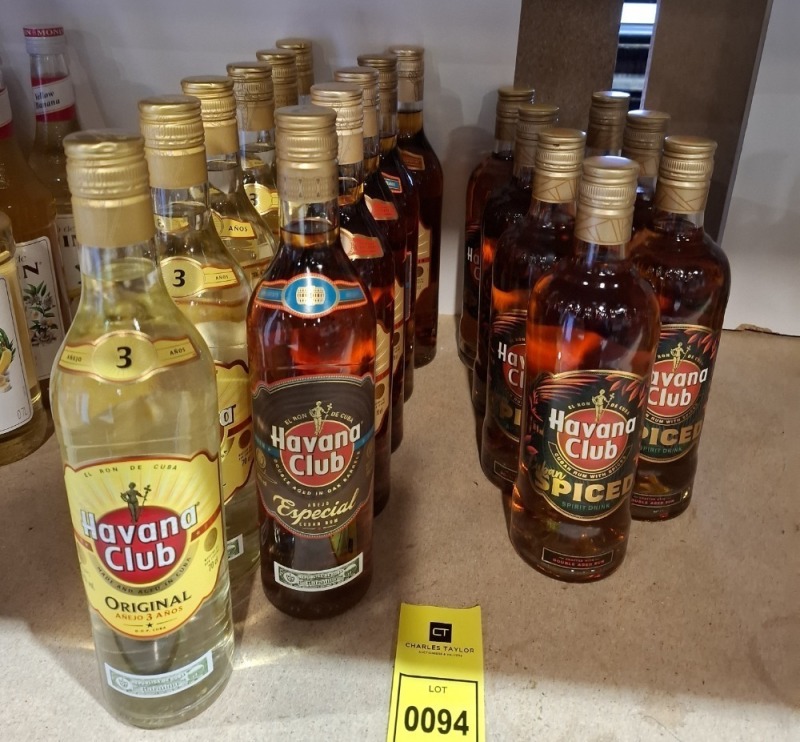 18 X HAVANA CLUB RUM IN FLAVOURS 6 IN ORIGINAL , 5 IN ANEJO ESPECIAL GOLDEN RUM , 7 IN CUBAN SPICED 35% 70CL