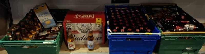 150 BRAND NEW MIXED BEER LOT CONTAINING SOL CERVEZA BEER 3.4 % 330 ML , BUDWEISER BEER 4.5% 330ML , CORONA ZERO ALCOHOL FREE BEER 330ML