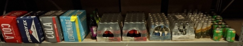 100 + BRAND NEW SOFT DRINKS LOT CONTAINING GLASS COCA - COLA BOTTLES , FEVER - TREE MEDITERRANEAN TONIC WATER , CANS OF TING GRAPEFRUIT CRUSH , 10L CLASSIC LEMONADE , 10L DIET COLA ETC OVER A FULL SHELF
