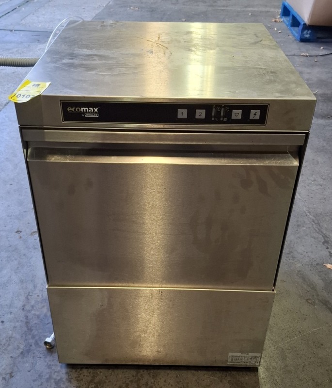 1 X HOBART ECOMAX COMMERCIAL UNDERCOUNTER DISHWASHER SERIAL NO 867126188 - UNTESTED -