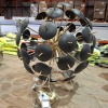 1 X CONTEMPORARY 12 LIGHT CEILING PENDANT GLOBE MATT COLD BLACK DISCS - RRP &pound;390 ( NOTE EX DISPLAY )