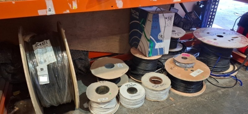 12 X PART REELS/ FULL REELS OF MIXED ELECTRICAL CABLES