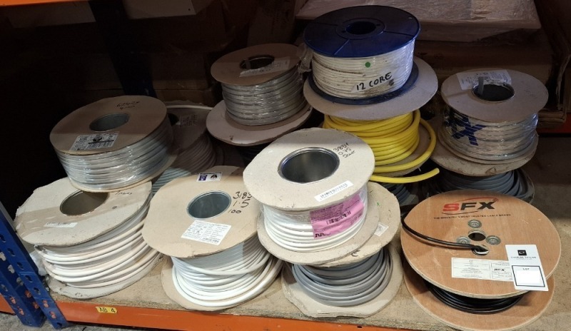 14 X PART REELS/ FULL REELS OF MIXED ELECTRICAL CABLES (SEE IMAGE)