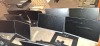 13 X MIXED HP COMPUTER SCREENS ON DOUBLESTANDS