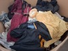 400 X MIXED CLOTHING LOT CONTAINING, PORT / AUTHORITY WINTER JACKET IN BLACK IN SIZE SMALL, NEW LOOK TOP IN BLACK IN SIZE 10UK, HJ ROBE IN BURGUNDY IN SIZE SMALL, ETC, (1 PALLET BOX