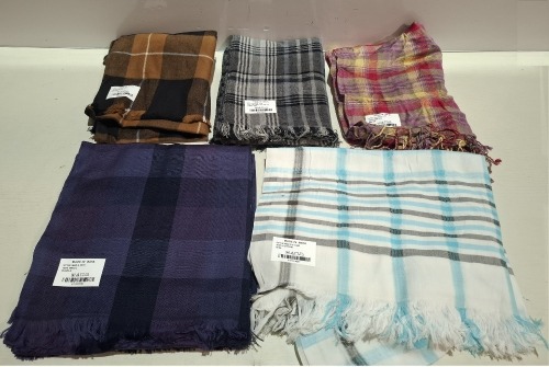 200 X BRAND NEW SCARFS IN VARIOUS COLOURS AND DESIGNS IN 2 BOXES