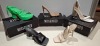 30 X BRAND NEW MIXED MISSGUIDED SHOES TO INCLUDE FAUX LEATHER PLATFORM STRAPPY SANDAL IN GREEN , SQUARE TOE BLOCK HEEL MULE SANDALS IN BLACK , QUILTED GRANDAD SANDAL IN LILAC ETC ALL IN SIZE 4