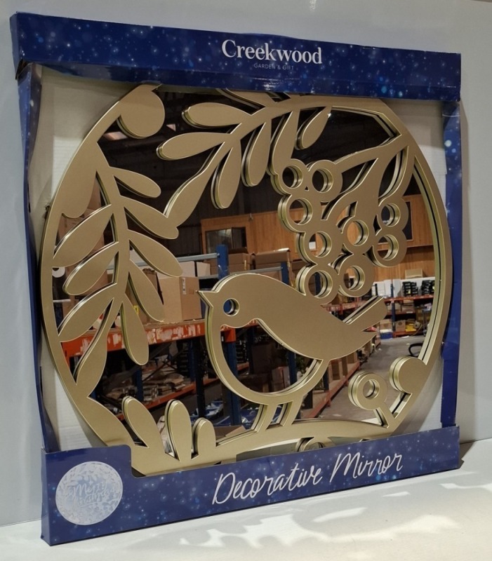 17 X BRAND NEW CREEK WOOD ROBIN MIRROR IN COLOUR GOLD IN 3 BOXES