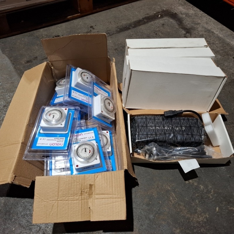 14 X PIECE BRAND NEW MIXED LOT TO INCLUDE 5X 315 340W BALLASTS - 9X NIGLON 16AMP 24HOUR IMMERSION PLUG IN TIMERS