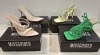 30 X BRAND NEW MIXED MISSGUIDED SHOES TO INCLUDE CROCHET TIE UP HEELED SANDAL IN HOT PINK , ASSYM STRAPPY HEELED SANDALS IN LIME , SQUARE TOE HIGH HEEL TIE UP SANDALS IN SAND ETC ALL IN SIZE 7