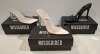 30 X BRAND NEW MIXED MISSGUIDED SHOES TO INCLUDE ASSYM STRAPPY HIGH HEEL SANDALS IN BLACK , POINTED TOE PERSPEX STILETTO IN NUDE ETC ALL IN SIZE 7