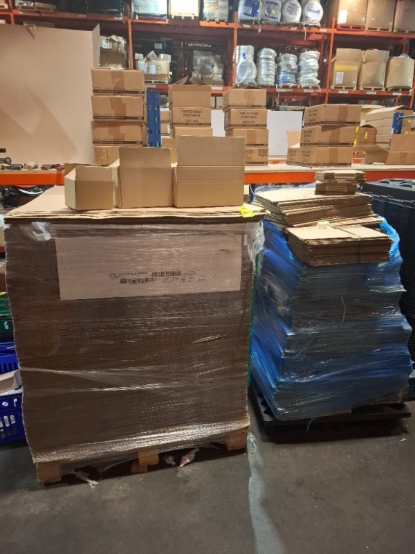 1X PALLET OF CARDBOARD BOXES IN VARIOUS SIZES - 450 X CARDBOARD SHEETS ON 1 PALLET
