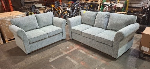 1 X GREY 3 SEATER SOFA BED - 1 X GREY 2 SEATER SOFA