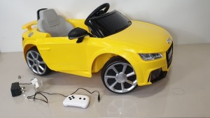 BRAND NEW BOXED AUDI TT 12V CHILDREN'S BATTERY OPERATED RECHARGEABLE ELECTRIC RIDE ON TOY CAR WITH 2.4G PARENTAL REMOTE CONTROL