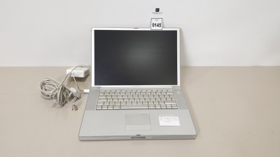 APPLE POWERBOOK G4 LAPTOP 
MAC X OPERATING SYSTEM 
- WITH CHARGER