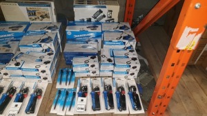 BRAND NEW ASSORTED SILVERLINE TOOL LOT CONTAINING 5 X IN CAR SOLDERING IRON, 6 X PENCIL TYRE PRESSURE GAUGE, 8 X 8W MINI SOLDERING STATIONS, 2 X 100W 6PC SOLDERING GUN KIT, 4 X 5-48W SOLDERING STATIONS, 1 X AUTOMATIC OPTICAL LEVEL AND 2 X ROCKLER INTERLOC