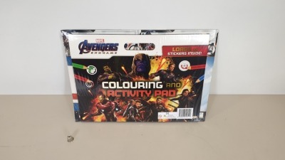 40 X BRAND NEW MARVEL AVENGERS GIANT COLOURING PAD SETS. INCLUDES COLOURING AND ACTIVITY PAD STICKER BOOK AND CREATE YOUR OWN NEBULA MASK - IN 4 BOXES