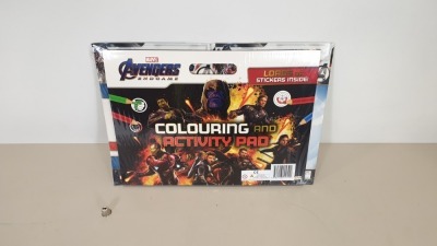 40 X BRAND NEW MARVEL AVENGERS GIANT COLOURING PAD SETS. INCLUDES COLOURING AND ACTIVITY PAD STICKER BOOK AND CREATE YOUR OWN NEBULA MASK - IN 4 BOXES