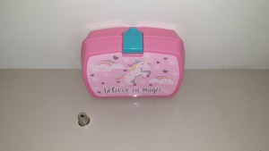 108 X 'BELIEVE IN MAGIC' UNICORN MINI LUNCHBOXES - IN 9 CARTONS