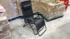 2 X BRAND NEW BOXED ZERO GRAVITY RECLINING GARDEN LOUNGER CHAIRS - BLACK - IN 2 BOXES
