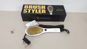 2 X BRAND NEW ARIA BEAUTY BRUSH STYLER, INSTANT CERAMIC HAIR STRAIGHTENING BRUSH STYLER.