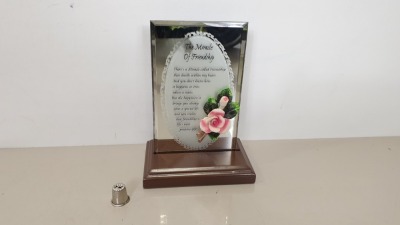 102 X BRAND NEW 'THE MAYFLOWER GLASS COLLECTION' MIRACLE OF FRIENDSHIP MIRRORED MESSAGE - IN 4 BOXES AND 6 LOOSE