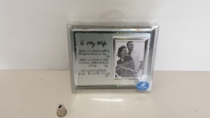 112 X BRAND NEW 'THE MAYFLOWER GLASS COLLECTION' TO MY WIFE MESSAGE FRAME - IN 2 BOXES AND 16 LOOSE
