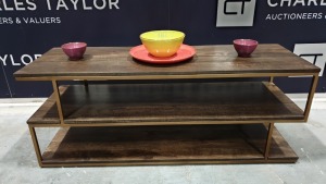 BRAND NEW BOXED CONTENT BY TERENCE CONRAN BALANCE COFFEE TABLE, WOOD/METAL(BRASS) - 41 X 121 X 47CM £450 RRP