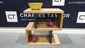 BRAND NEW CONTENT BY TERENCE CONRAN WOODEN COUNTER BALANCE SIDE/LAMP TABLE IN OAK/CHARCOAL - 30 X 50 X 51CM £349 RRP