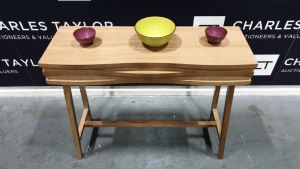 BRAND NEW BOXED CONTENT BY TERENCE CONRAN 1 DRAWER WOODEN WAVE CONSOLE, IN OAK - 36 X 100 X 83CM £595.00 RRP