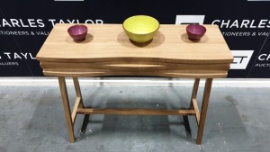 BRAND NEW BOXED CONTENT BY TERENCE CONRAN 1 DRAWER WOODEN WAVE CONSOLE, IN OAK - 36 X 100 X 83CM £595.00 RRP