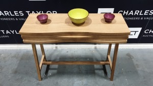 BRAND NEW BOXED CONTENT BY TERENCE CONRAN 1 DRAWER WOODEN WAVE CONSOLE, IN OAK - 36 X 100 X 83CM £595.00 RRP