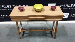 BRAND NEW BOXED CONTENT BY TERENCE CONRAN 1 DRAWER WOODEN WAVE CONSOLE, IN OAK - 36 X 100 X 83CM £595.00 RRP