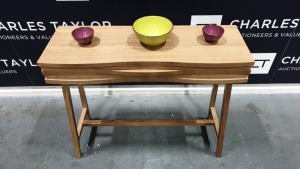 BRAND NEW BOXED CONTENT BY TERENCE CONRAN 1 DRAWER WOODEN WAVE CONSOLE, IN OAK - 36 X 100 X 83CM £595.00 RRP