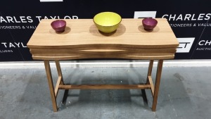 BRAND NEW BOXED CONTENT BY TERENCE CONRAN 1 DRAWER WOODEN WAVE CONSOLE, IN OAK - 36 X 100 X 83CM £595.00 RRP