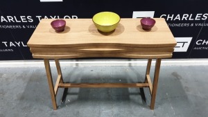 BRAND NEW CONTENT BY TERENCE CONRAN 1 DRAWER WOODEN WAVE CONSOLE, IN OAK - 36 X 100 X 83CM £595.00 RRP