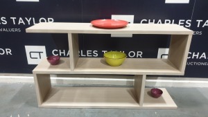 BRAND NEW BOXED CONTENT BY TERENCE CONRAN WOODEN BALANCED LOW SHELVING IN LIMED OAK - 30 X 120 X 69CM £550.00 RRP