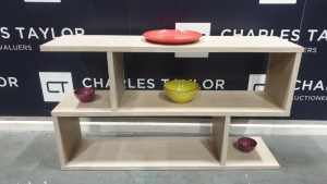 BRAND NEW BOXED CONTENT BY TERENCE CONRAN WOODEN BALANCED LOW SHELVING IN LIMED OAK - 30 X 120 X 69CM £550.00 RRP