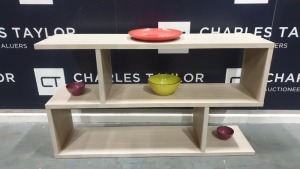 BRAND NEW CONTENT BY TERENCE CONRAN WOODEN BALANCED LOW SHELVING IN LIMED OAK - 30 X 120 X 69CM £550.00 RRP