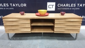 BRAND NEW BOXED CONTENT BY TERENCE CONRAN WOODEN WAVE TV-MEDIA UNIT IN OAK. - 45 X 150 X 50CM £1,445.00 RRP