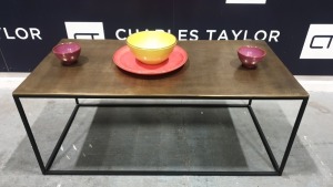 BRAND NEW BOXED CONTENT BY TERENCE CONRAN FERA RECTANGULAR COFFEE TABLE WITH CAST TOP. - 50 X 100 X 41CM £450.00 RRP