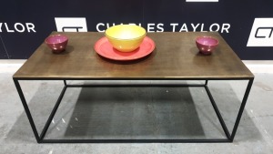 BRAND NEW BOXED CONTENT BY TERENCE CONRAN FERA RECTANGULAR COFFEE TABLE WITH CAST TOP. - 50 X 100 X 41CM £450.00 RRP