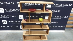 BRAND NEW BOXED CONTENT BY TERENCE CONRAN WOODEN BALANCE TALL SHELVING UNIT IN NEW OAK. - 30 X 120 X 180.5CM £899.00 RRP