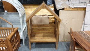 BRAND NEW SOLID TEAK WOODEN TAVERN ARBOUR 135 X 80 X 210cm RRP £990