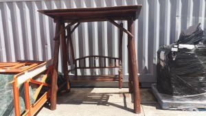 BRAND NEW SOLID TEAK ROOT WOODEN 2 SEATER SWING 250 X 120 X 200cm RRP £875